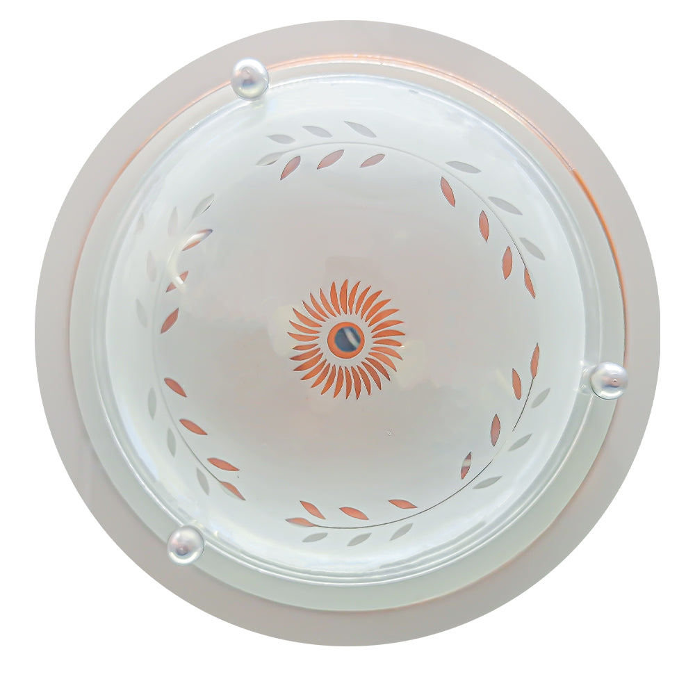 Lámpara de Techo Ovni Color Madera Doble pantalla de Cristal