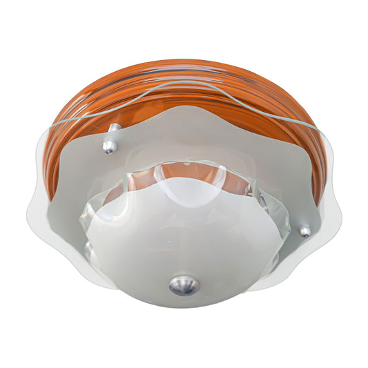 Lámpara de Techo Plafón P 37 Grande Color Madera Pantalla de Cristal