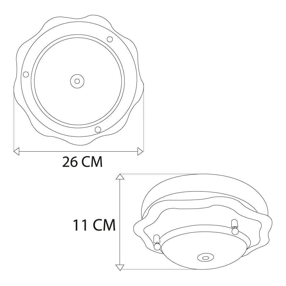 Lámpara Plafon P-37 mini Madera Pantalla Lisa