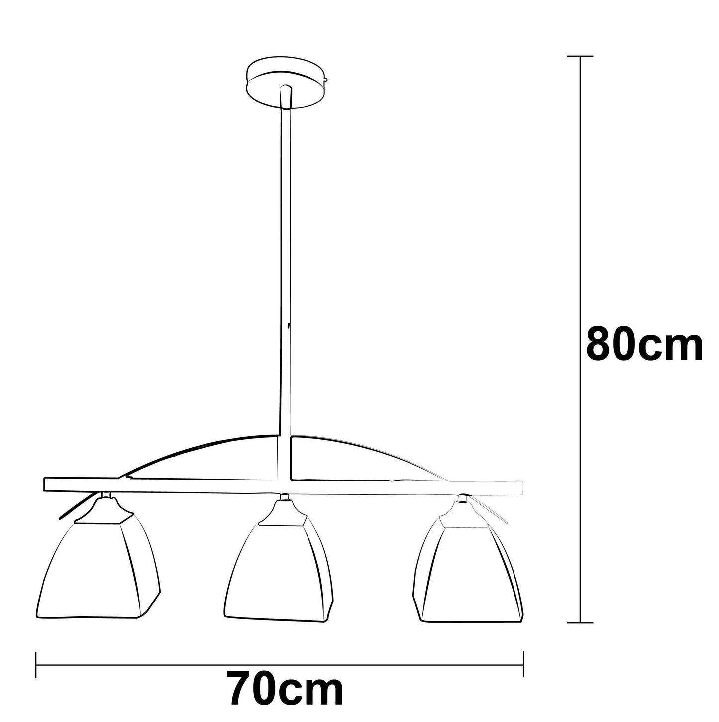 Lampara de Techo Tridente 3 Luces